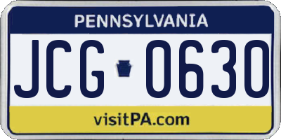 PA license plate JCG0630