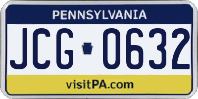 PA license plate JCG0632