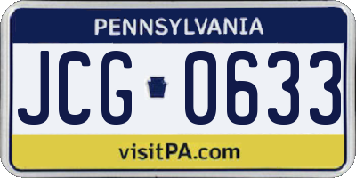 PA license plate JCG0633