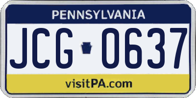 PA license plate JCG0637
