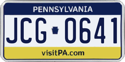 PA license plate JCG0641