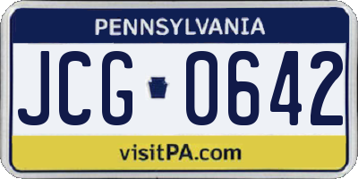 PA license plate JCG0642