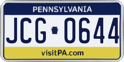 PA license plate JCG0644