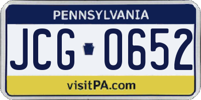 PA license plate JCG0652