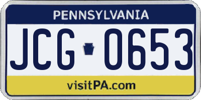 PA license plate JCG0653
