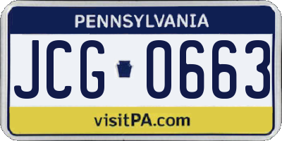 PA license plate JCG0663