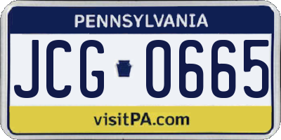 PA license plate JCG0665