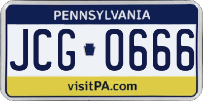 PA license plate JCG0666