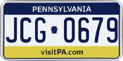 PA license plate JCG0679