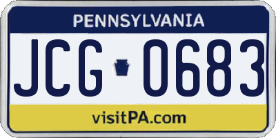 PA license plate JCG0683