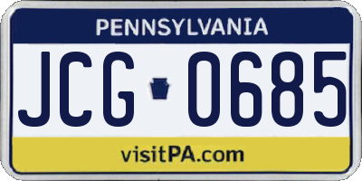 PA license plate JCG0685
