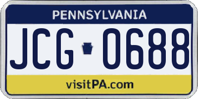 PA license plate JCG0688
