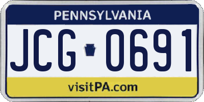 PA license plate JCG0691