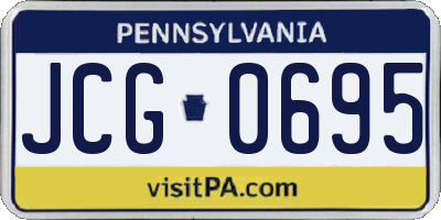 PA license plate JCG0695