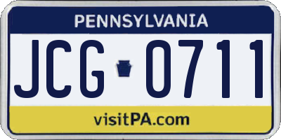 PA license plate JCG0711