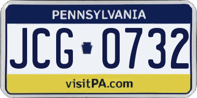 PA license plate JCG0732