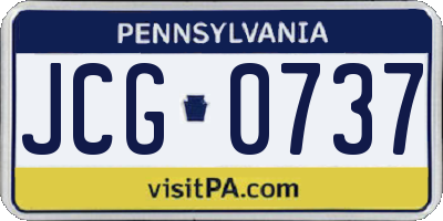 PA license plate JCG0737