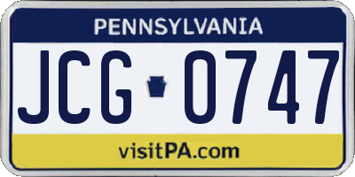 PA license plate JCG0747
