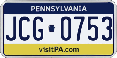 PA license plate JCG0753