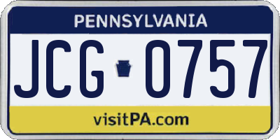 PA license plate JCG0757