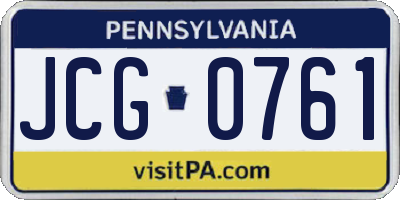 PA license plate JCG0761