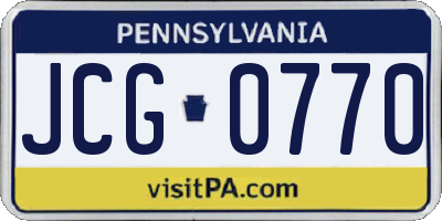 PA license plate JCG0770