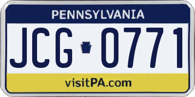 PA license plate JCG0771