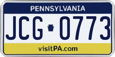 PA license plate JCG0773