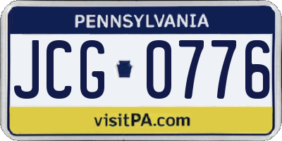 PA license plate JCG0776