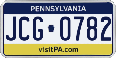 PA license plate JCG0782