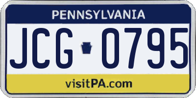 PA license plate JCG0795