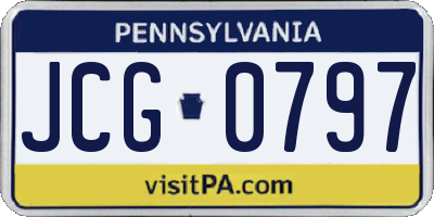 PA license plate JCG0797