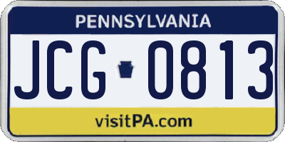 PA license plate JCG0813