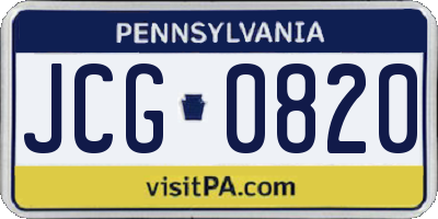 PA license plate JCG0820