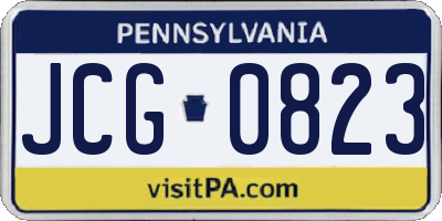 PA license plate JCG0823