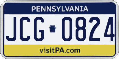 PA license plate JCG0824
