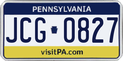 PA license plate JCG0827