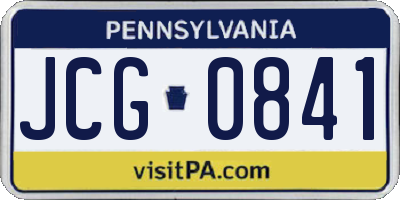 PA license plate JCG0841