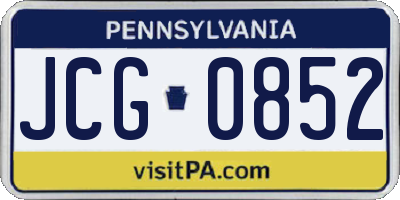 PA license plate JCG0852