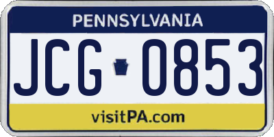 PA license plate JCG0853