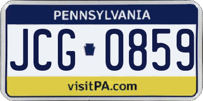 PA license plate JCG0859