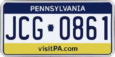 PA license plate JCG0861