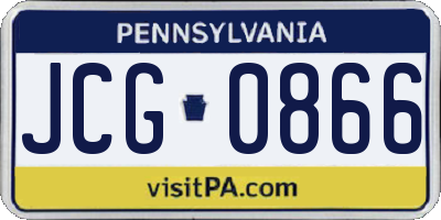 PA license plate JCG0866
