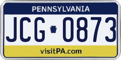 PA license plate JCG0873