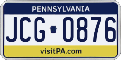 PA license plate JCG0876