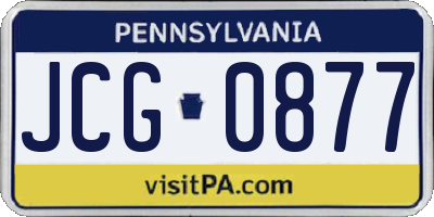 PA license plate JCG0877