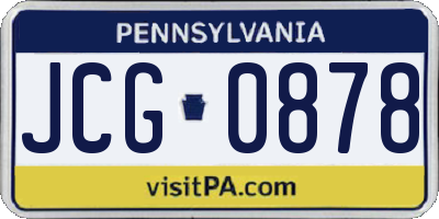 PA license plate JCG0878