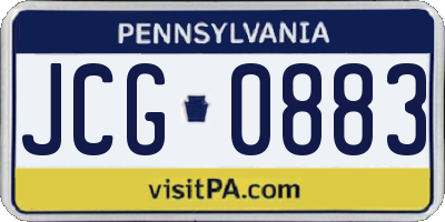 PA license plate JCG0883