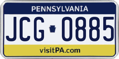 PA license plate JCG0885