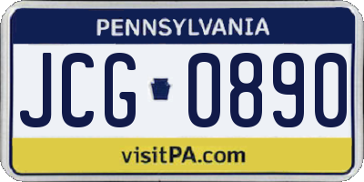 PA license plate JCG0890